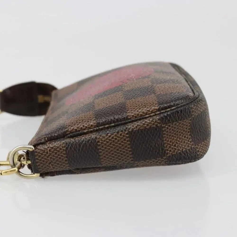 Louis Vuitton Damier Ebene T&b Mini Pochette Accessoires Pouch Brown